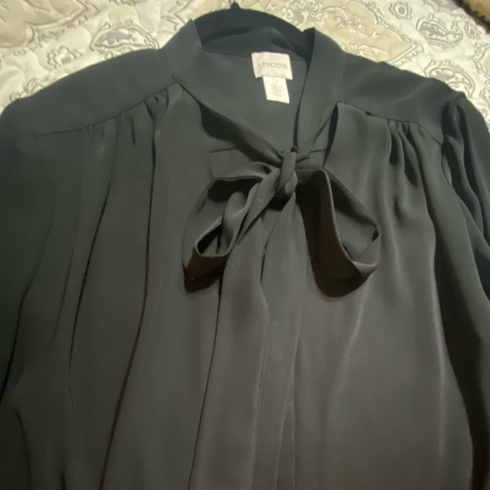 CHICO’S~Classy Black Blouse~Chico’s size 2 / 12